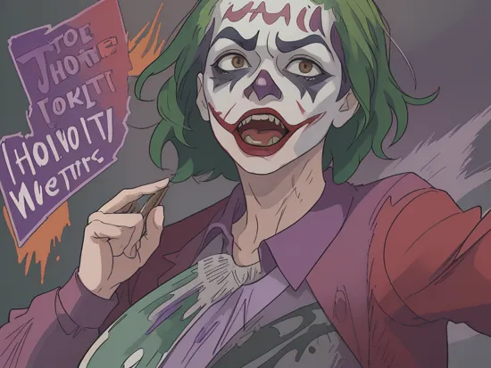 (portrait of The Joker screaming:1.25), (((solo))), green hair, red eyes, purple shirt, inside asylum cell background, ragged clothes, (Art by Jim Lee & Zack Snyder), ragged clothes, dramatic, good anatomy, good proportions, award winning, volumetric lighting, centered, (realistic oil painting:1.2), 