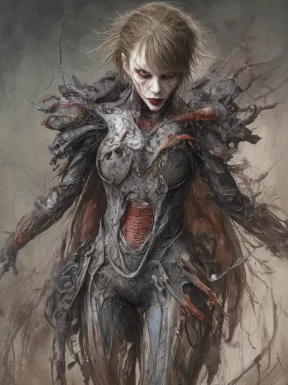 Hyperrealistic art concept art by Tsutomu Nihei,(strange but extremely beautiful:1.4),(masterpiece, best quality:1.4), Taylor Swift as The Joker. digital artwork, illustrative, painterly, highly detailed
 . Extremely high-resolution details, photographic, realism pushed to extreme, fine texture, incredibly lifelike