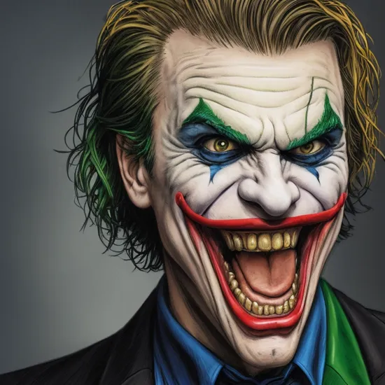 (masterpiece), 
 cartoon logo of the Joker,
jim lee style, 
text ["Joker"],