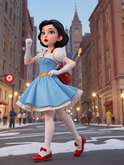  snow white as a comicbook superhero, city streets, night