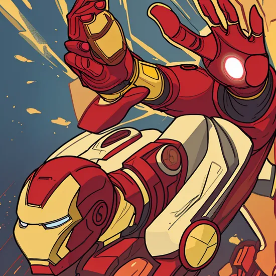 iron man in the style of flrmrbl