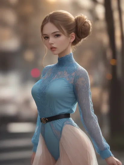 (dynamic pose:1.2),(dynamic camera),photo RAW,(gel40bo,a girl ,vogue, prada, versace, glamourous, fashion world, fashion, magazine shoot, dreamy glow, extraterrestrial, (blue lace kitsch outfit), sunlight, pastel,cotton dof),Honey Brown Sleek dark green low bun hairstyle,Walking hand-in-hand pose,(bokeh:1.35), dof, ,Realistic, realism, hd, 35mm photograph, 8k), masterpiece, award winning photography, natural light, perfect composition, high detail, hyper realistic, (composition centering, conceptual photography)