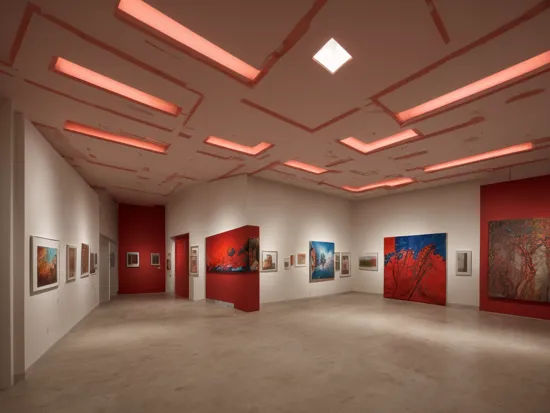 ,(red:1.3),white,(art exhibition:1.3), concept art,, insanely detailed wide angle architecture photography,Best quality,Architectural photography,photo realistic, hyperrealistic, superdetailed,8k,cinematic photography, ultra detailed,highlydetailed,hyperdetail,hyperrealistic,photorealistic,cinematic,rendering,archdaily,500px,archdaily,designboom,interstinglightsand shadows,award-winning contemporaryinteriordesign,INTERIOR DESIGN,Dark and clean background at sunset,Interior Lighting Design,Bright indoor lighting"