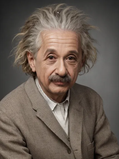 (masterpiece, best quality, extremely detailed, 8k, 4k, 2k),((portrait Albert Einstein)),,