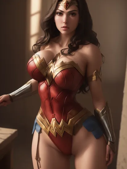 1girl, ((full body)), (Wonder Woman, superhero suit, superhero), (large breasts, huge breasts, big breasts), solo, standing, looking at viewer, thigh gap, cameltoe, navel, covered nipples, makeup,
masterpiece, (best quality:1.2), ultra-detailed, realistic, High definition, High quality, Cinematic Light, Ray tracing, ultra high res, UHD, 8K, (photorealistic:1.5), intricate details, detailed texture, finely detailed, High quality shadow