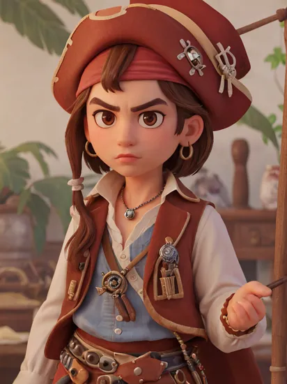 Highly detailed, High Quality, Masterpiece, beautiful, RocksEyebrowRaise, , 1boy, solo, portrait, raised eyebrow, thick eyebrows, jack sparrow, brown eyes, hat, brown hair, earrings, hat, pirate, jewelry, shirt, short hair, white shirt,  
