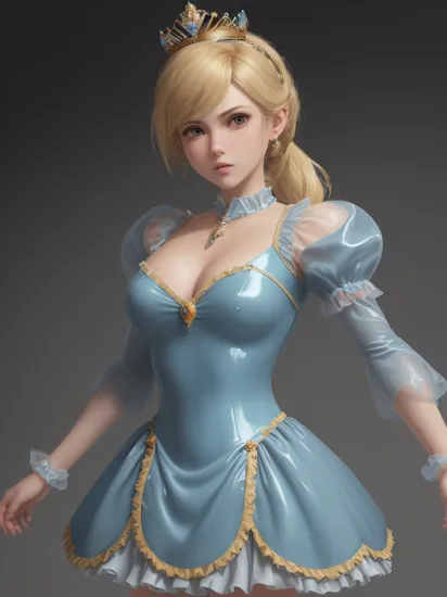 professional detailed (medium shot) photo, (samus aran) dressed in (latex (blue dress:1), (blonde ponytail), (jewelry, rosalina's blue dress, princess crown, jewel brooch, long frilly sleeves), (perfect face, beautiful face, symmetric face), (shiny glossy translucent clothing, gleaming oily latex fabric :1.1)
ultra wide angle shot, 8k, RAW photo, photo-realistic, masterpiece, best quality, absurdres, incredibly absurdres, huge filesize, extremely detailed, High quality texture, physically-based rendering, Ray tracing,
