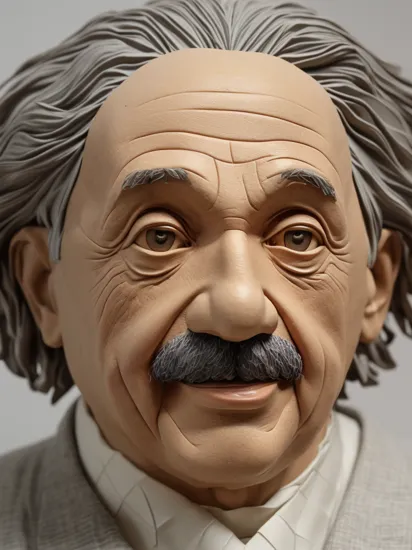 ral-orgmi, close-up of albert einstein made out of origami paper, 4k, uhd, masterpiece