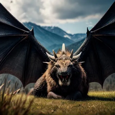 Incredible detailed shot of a magnificent dragon waking up from a thousand years of sleep| the gaze of half-open eyes driving you insane| concept art| illustration