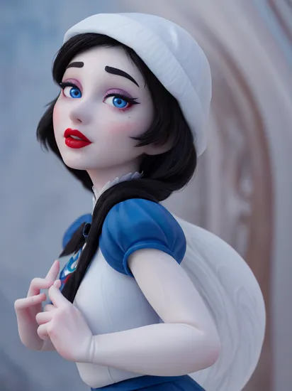 (Snow White cosplay), (hyperdetailed:1.2) close portrait photo of JaimeX (as Disney's Snow White:1.2), bobbed black hair, pale skin, long blue dress, (detailed realistic skin textures:1.3), (detailed face and eyes:1.2), (vivid colors:1.2), 8k, soft lighting, (red lips), (Disney), (hyperrealistic:1.3), (masterpiece:1.4), (best quality:1.5),