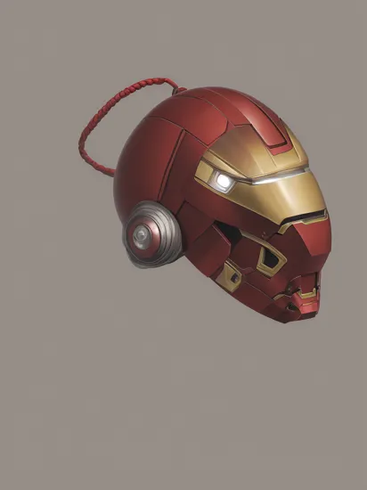 kabuto \(helmet\), simple background, no humans, samurai, (Iron Man:1.2), rope, helmet stand