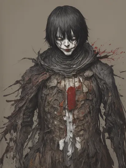 by Tsutomu Nihei,(strange but extremely beautiful:1.4),(masterpiece, best quality:1.4),in the style of nicola samori,The Joker