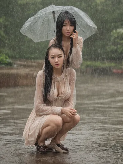 Fujifilm XT3 and (medium full shot:1.2) and film grain and street photography and photoflash and r/nsfw and (r/amateur) and r/Nude_Selfies and r/pussy and r/godpussy and r/AsiansGoneWild and (24 year old sexy taiwan idol naked in the rain:1.2) and (squatting on the ground) and r/boobs and detailed boobs and beautiful and masterpiece and best quality and (depth of field background) and (outdoor background:1.15) and rain,wet body,wet hair, wet face, wet floor,