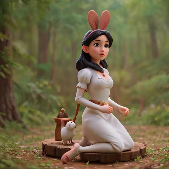 cinematic film still of  
Snow White a naked hot woman kneeling in the woods with a rabbit in middle ages
 , shallow depth of field, vignette, highly detailed, high budget, bokeh, cinemascope, moody, epic, gorgeous, film grain, grainy