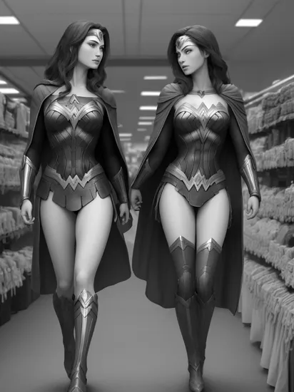 Photo of Wonder Woman and Supergirl shopping for second hand cloth at goodwill store
Negative prompt: Deformed,  black and white,  realism,  disfigured,  low contrast
Steps: 30, Sampler: DPM++ 2M SDE Karras, CFG scale: 7.5, Seed: 378897049, Size: 768x1152, Model: paradoxSDXL10_paradoxSDXL10, Denoising strength: 0, Style Selector Enabled: True, Style Selector Randomize: False, Style Selector Style: base, Version: v1.6.0.75-beta-4-4-gb3d76ba, TaskID: 657370819403551115