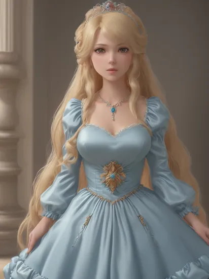 professional detailed (medium shot) photo, (samus aran) dressed in (satin (blue dress:1), (long puffy blonde hair), (jewelry, rosalina's blue dress, princess crown, jewel brooch, long frilly sleeves), (perfect face, beautiful face, symmetric face), (shiny glossy translucent satin clothing, gleaming satin fabric :1.1)
ultra wide angle shot, 8k, RAW photo, photo-realistic, masterpiece, best quality, absurdres, incredibly absurdres, huge filesize, extremely detailed, High quality texture, physically-based rendering, Ray tracing,