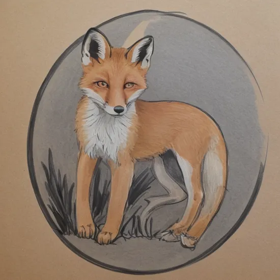 james bond as a (fox:1.1) animal   (solid outline:1.3) masterpiece drawing illustration 1boy circle art