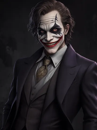 (full body shot:0.55), flash photography, realistic photo of a arkham joker, smiling, simple background, looking at the camera, realistic, (masterpiece:1.1), (best quality:1.1), beautiful, (intricate details), unity 8k wallpaper, ultra detailed, aesthetic, perfect lighting,  