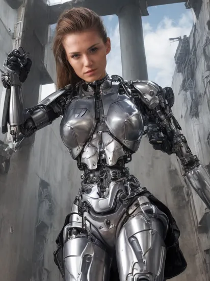 (Realisitc:1.5) cyborg woman terminator 