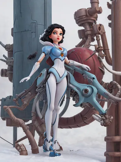 biomechanical style breathtaking  (posing princess Snow white :1.2), glossy steel limbs, (cyberpunk background:1.1),
detailed, full length shot
 . award-winning, professional, highly detailed . blend of organic and mechanical elements, futuristic, cybernetic, detailed, intricate