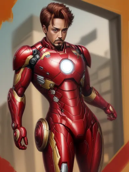 iron man in the style of M4rbleSCNEW