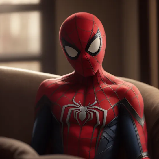 cinematic film still of  
Spider-Man a spider man is posed web-swinging on a couch, shallow depth of field, vignette, highly detailed, high budget, bokeh, cinemascope, moody, epic, gorgeous, film grain, grainy