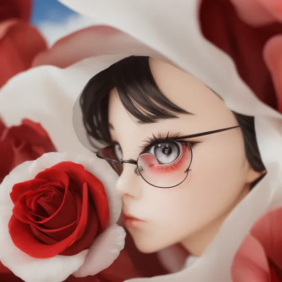 anime Tuxedo Mask, red rose, Macro Photography a squid made of toilete paper roll, tprc style, in a boat, clorfull, masterpice, 8k,,, Macro Photography, often for close-up views, small subjects, or detailed examination.