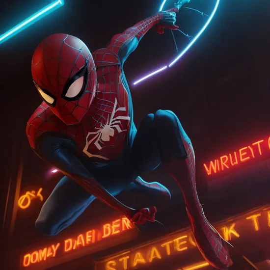Spider Man,neon light,neon sign,neon,LED 
masterpiece, high resolution, octance 4k, high detail  , masterpiece,best,quality