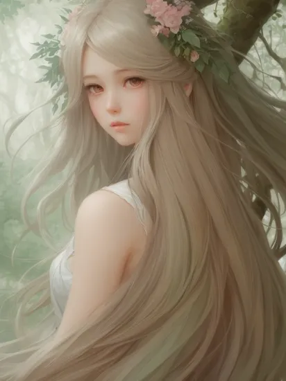 1girl
long hair
trees
conceptual, digital, femininity, figurativism,
( , manga-anime by Ross Tran )