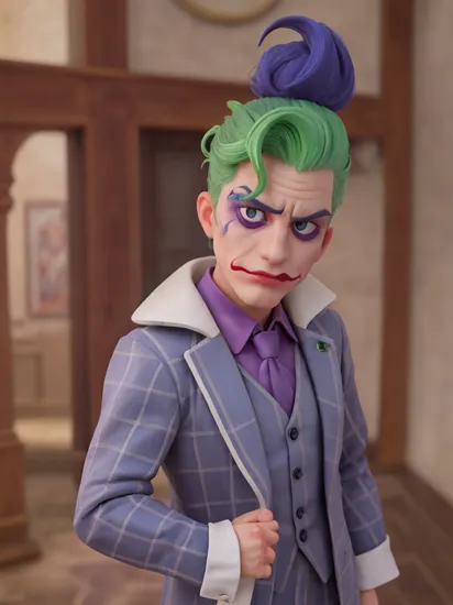 sks man, (alberso:1.2)  dressed like (The Joker:1) with (serious look:1.5) with multicolor hair looking to the camera,    <lyco:locon_perfecteyes_v1_from_v1_64_32:0.7>