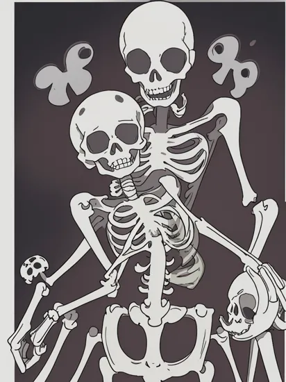 a skeleton mickey mouse figurine is posed for a picture on a white background with a shadow of the skeleton, Damien Hirst, anatomically correct, a surrealist sculpture, pop surrealism ,  skeleton_toy