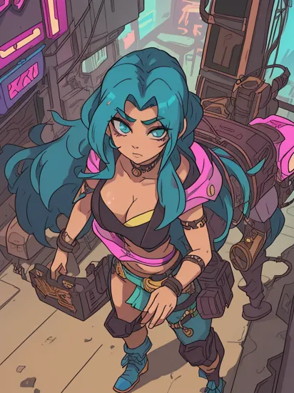 isometric style Princess Jasmine, arabic, (reimagined in a cyberpunk universe), (cyberpunk style), (cyberpunk), (cyberpunk outfit), (punk hair), (augmentation), (cybernetics), glowing neon lights, cinematic scene, hero view, action pose, beautiful 8k, detailed background, masterpiece, best quality, high quality, absurdres, vivid. vibrant, beautiful, crisp, detailed, ultra detailed, intricate