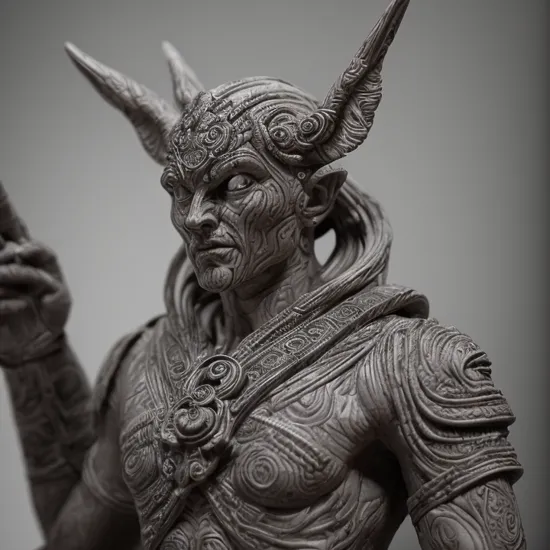  ([Macro Photography:Marble Sculpture:.3]:1.1),and labyrinthine Githyanki Warrior, made of polystyrene,Chiaroscuro, BREAK Behance,intricate details,Best quality,gorgeous,inverted colors