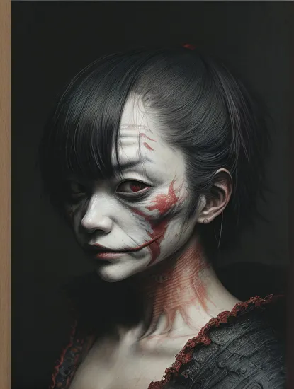 by Tsutomu Nihei,(strange but extremely beautiful:1.4),(masterpiece, best quality:1.4),in the style of nicola samori,The Joker,
,,,,,Ukiyo-e Art