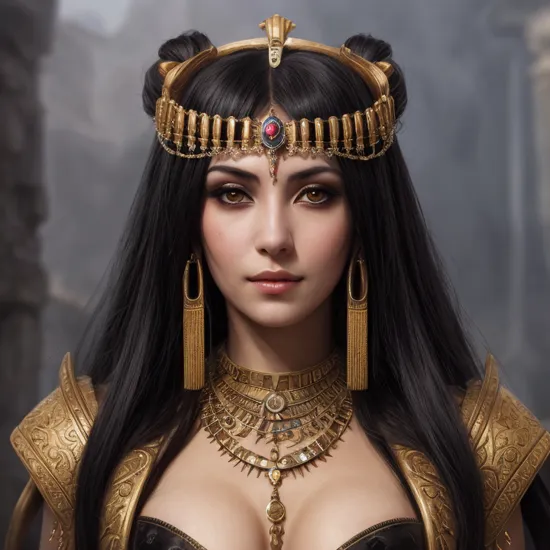 a portrait of a smirking necromancer queen cleopatra, by tite kubo and guweiz, dramatic lighting, manga cover, highly detailed, incredible quality, trending on artstation