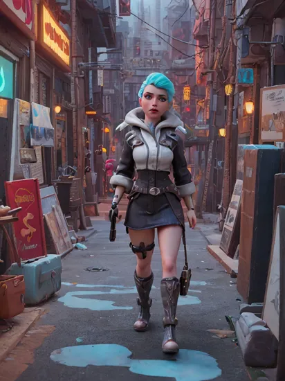 Snow White, (reimagined in a cyberpunk universe), (cyberpunk style), (cyberpunk), (cyberpunk outfit), (punk hair), (augmentation), (cybernetics), glowing neon lights, cinematic scene, hero view, action pose, beautiful 8k, detailed background, masterpiece, best quality, high quality, absurdres, vivid, (Extremely Detailed Oil Painting:1.2), glow effects, godrays, Hand drawn, render, 8k, octane render, cinema 4d, blender, dark, atmospheric 4k ultra detailed, cinematic sensual, Sharp focus, humorous illustration, big depth of field, Masterpiece, colors, 3d octane render, 4k, concept art, trending on artstation, hyperrealistic, Vivid colors, extremely detailed CG unity 8k wallpaper, trending on ArtStation, trending on CGSociety, Intricate, High Detail, dramatic, absurdes,