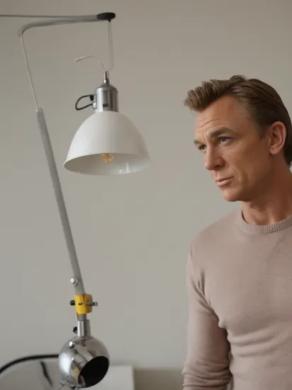 James Bond at the ikea hanging on a lamp