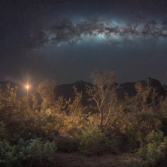 dusty depth of field, dreamy bokeh, ultra natural color scheme, detailed realistic photography of an alien landscape, with strange, otherworldly plants and a sky filled with unfamiliar constellations. The scene is shot in a cinematic style, with the alien flora and starry sky providing a surreal backdrop. The image is taken with a high-resolution camera, capturing the intricate details of the alien plants and the twinkling stars. The lighting is a mix of the soft, alien sunlight and the glow from the stars. The final image is a hyper-realistic, ultra-detailed snapshot of this extraterrestrial photo