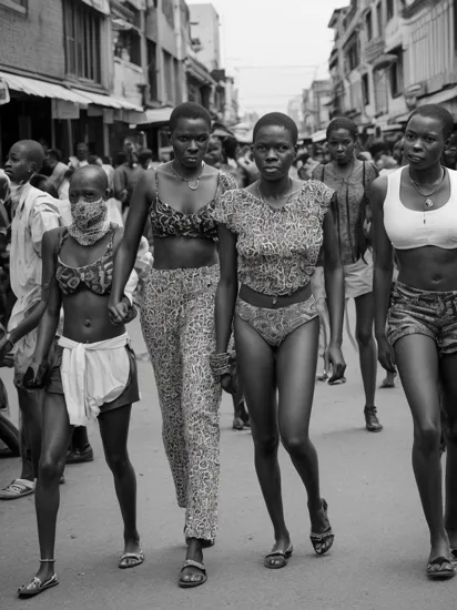 Zanele Muholi Style - Bold and Vibrant Street Photography, capturing the diversity and vibrant energy of African cities through candid shots of everyday life, celebrating the spirit of the people and the beauty of the urban landscape.