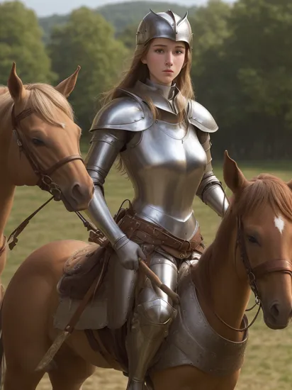 beautiful skinny innocent 18 year old joan of arc in the year 1430, on a battlefield, nude, sexy body armour, ((horseback)), big perky tits, dramatic lighting,beautiful face, skinny, (full body:1.5), young and beautiful, france ,  