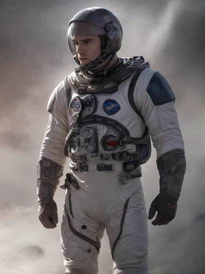 HDR 4K,Portrait Photography of award winning actor Henry Cavill wearing a Space Suit, henrycavill person, cinematic lighting, two point lighting,  , 
