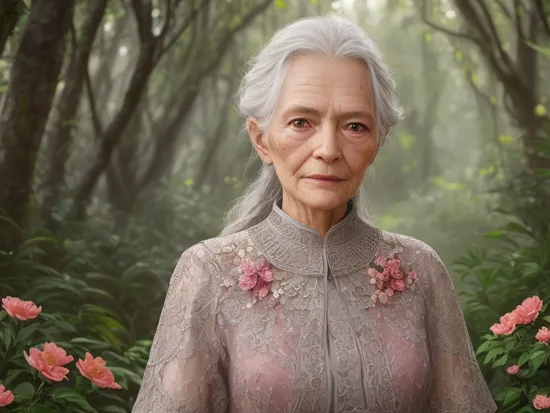fashion photography of a stern silver skinny old woman, in a lush red swamp with flowers and birds, 3d render, cgi, symmetrical, octane render, 35mm, bokeh, 9:16, (intricate details:1.2), hdr, (intricate details, hyperdetailed:1.15), (natural skin texture, hyperrealism, soft light, sharp:1.3),
<lora:epiNoiseoffset_v2:1>