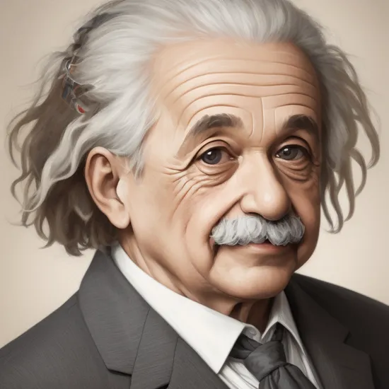 portrait of Albert Einstein, 3d, high quality, high resolution, 