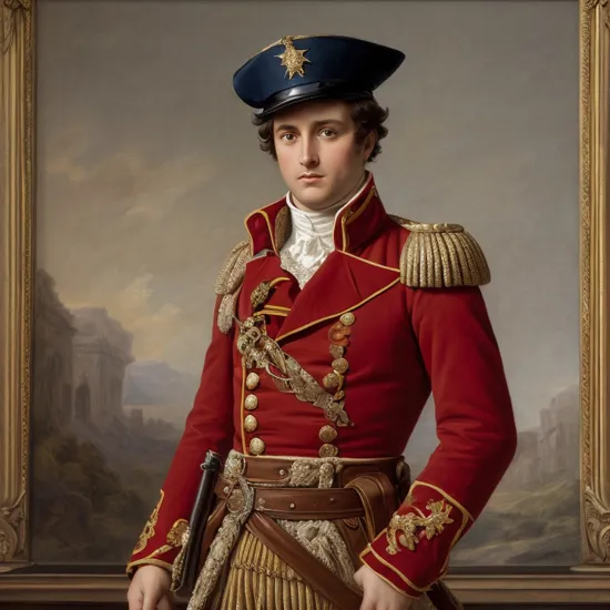 highres, masterpiece, high quality, napoleon bonaparte \(fate\), male pectoral cleavage, military uniform,