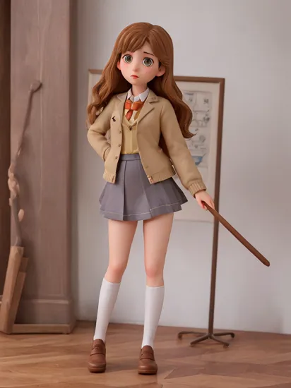 ((masterpiece)),pov, 1girl, standing,  (w3day_14),  ,
Hermione Granger, black school uniform, micro mini skirt,