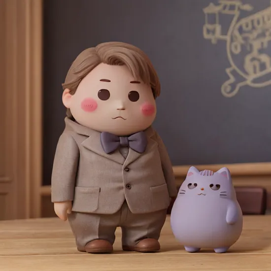 Pusheen in a Sherlock Holmes attire solving a mystery