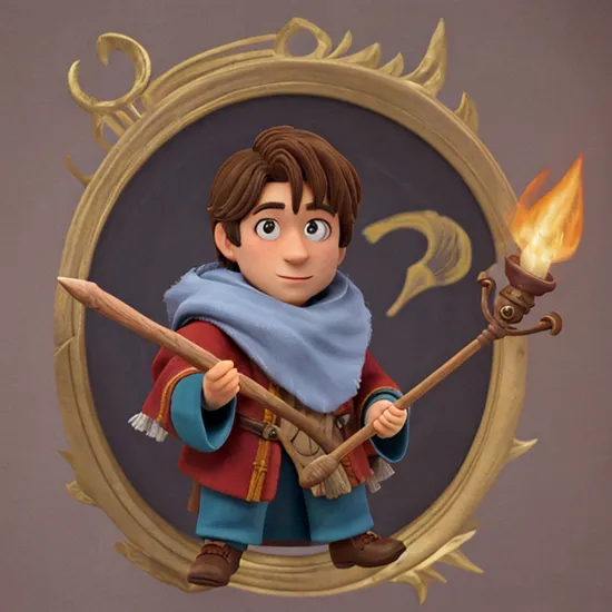a wizard portrait of harry potter with (small wizard stick) in right hand, by HarryPotterStyle
