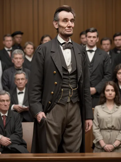 (abraham lincoln in a courtroom, crowd, multiple_others:1.3),
(standing:1.5),
(parted_lips, angry:1.2),
,
intricate, masterpiece, best quality, highly detailed,
(action scene), dreamlikeart, nostalgia, depth of field, dynamic pose, dramatic angle, unreal engine, 8k, highly detailed, photo, photorealistic, hyperrealistic, cinematic lighting, cinematic composition, beautiful lighting, sharp, details, hdr, 4k