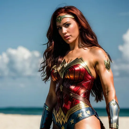 wonder woman with long Red hair. @Laura