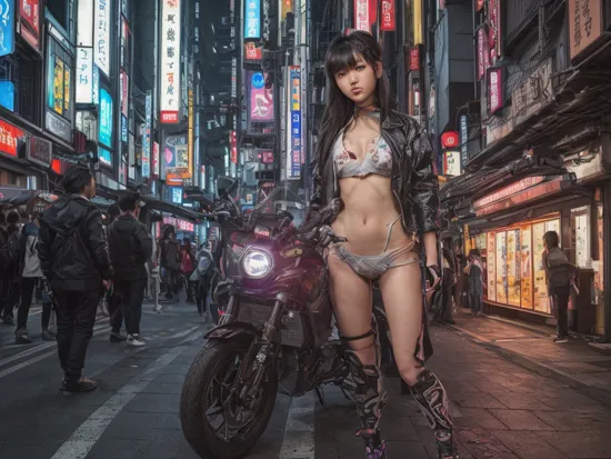 Hyperrealistic art Hyperrealistic art ,1girl,beautiful japanese girl,fullbody, CyberpunkAI, neon,cyberpunk tokyo street,photography,hyperrealistic,highly detailed, sharp focus,volumetric light, 8k uhd, ultra realistic, studio quality,   . Extremely high-resolution details, photographic, realism pushed to extreme, fine texture, incredibly lifelike . Extremely high-resolution details, photographic, realism pushed to extreme, fine texture, incredibly lifelike